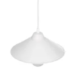 GloboStar® FONTE 203-0081 Μοντέρνο Κρεμαστό Φωτιστικό Καμπάνα Μονόφωτο 1 x E27 IP20 Λευκό Πλαστικό - Μ25.5 x Π25.5 x Υ10cm - Image 6