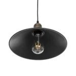 GloboStar® FERRO 203-0082 Μοντέρνο Κρεμαστό Φωτιστικό Καμπάνα Μονόφωτο 1 x E27 IP20 Μαύρο & Μπρούτζινο Πλαστικό - Μ30 x Π30 x Υ15cm - Image 5