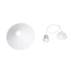 GloboStar® FERRO 203-0083 Μοντέρνο Κρεμαστό Φωτιστικό Καμπάνα Μονόφωτο 1 x E27 IP20 Λευκό & Χρυσό Πλαστικό - Μ30 x Π30 x Υ15cm - Image 10