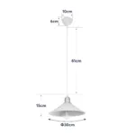 GloboStar® FERRO 203-0083 Μοντέρνο Κρεμαστό Φωτιστικό Καμπάνα Μονόφωτο 1 x E27 IP20 Λευκό & Χρυσό Πλαστικό - Μ30 x Π30 x Υ15cm - Image 11