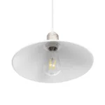 GloboStar® FERRO 203-0083 Μοντέρνο Κρεμαστό Φωτιστικό Καμπάνα Μονόφωτο 1 x E27 IP20 Λευκό & Χρυσό Πλαστικό - Μ30 x Π30 x Υ15cm - Image 5