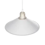 GloboStar® FERRO 203-0083 Μοντέρνο Κρεμαστό Φωτιστικό Καμπάνα Μονόφωτο 1 x E27 IP20 Λευκό & Χρυσό Πλαστικό - Μ30 x Π30 x Υ15cm - Image 6