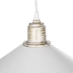 GloboStar® FERRO 203-0083 Μοντέρνο Κρεμαστό Φωτιστικό Καμπάνα Μονόφωτο 1 x E27 IP20 Λευκό & Χρυσό Πλαστικό - Μ30 x Π30 x Υ15cm - Image 8