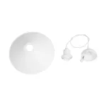 GloboStar® FERRO 203-0085 Μοντέρνο Κρεμαστό Φωτιστικό Καμπάνα Μονόφωτο 1 x E27 IP20 Λευκό Πλαστικό - Μ30 x Π30 x Υ15cm - Image 10