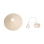 GloboStar® FERRO 203-0086 Μοντέρνο Κρεμαστό Φωτιστικό Καμπάνα Μονόφωτο 1 x E27 IP20 Μπεζ Πλαστικό - Μ30 x Π30 x Υ15cm - Image 10