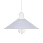 GloboStar® FERRO 203-0087 Μοντέρνο Κρεμαστό Φωτιστικό Καμπάνα Μονόφωτο 1 x E27 IP20 Λευκό Πλαστικό - Μ30 x Π30 x Υ15cm - Image 4