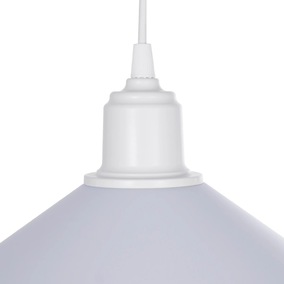 GloboStar® FERRO 203-0087 Μοντέρνο Κρεμαστό Φωτιστικό Καμπάνα Μονόφωτο 1 x E27 IP20 Λευκό Πλαστικό - Μ30 x Π30 x Υ15cm - Image 8