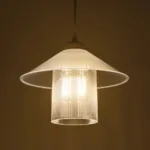 GloboStar® PROMO 203-0088 Μοντέρνο Κρεμαστό Φωτιστικό Καμπάνα Μονόφωτο 1 x E27 IP20 Λευκό Πλαστικό - Μ25.5 x Π25.5 x Υ20cm - Image 2