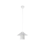 GloboStar® PROMO 203-0088 Μοντέρνο Κρεμαστό Φωτιστικό Καμπάνα Μονόφωτο 1 x E27 IP20 Λευκό Πλαστικό - Μ25.5 x Π25.5 x Υ20cm - Image 3