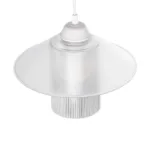 GloboStar® PROMO 203-0088 Μοντέρνο Κρεμαστό Φωτιστικό Καμπάνα Μονόφωτο 1 x E27 IP20 Λευκό Πλαστικό - Μ25.5 x Π25.5 x Υ20cm - Image 6