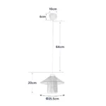 GloboStar® PROMO 203-0089 Μοντέρνο Κρεμαστό Φωτιστικό Καμπάνα Μονόφωτο 1 x E27 IP20 Μαύρο Πλαστικό - Μ25.5 x Π25.5 x Υ20cm - Image 11