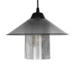 GloboStar® PROMO 203-0089 Μοντέρνο Κρεμαστό Φωτιστικό Καμπάνα Μονόφωτο 1 x E27 IP20 Μαύρο Πλαστικό - Μ25.5 x Π25.5 x Υ20cm - Image 4