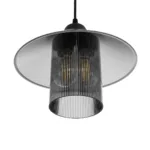 GloboStar® PROMO 203-0089 Μοντέρνο Κρεμαστό Φωτιστικό Καμπάνα Μονόφωτο 1 x E27 IP20 Μαύρο Πλαστικό - Μ25.5 x Π25.5 x Υ20cm - Image 5