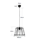 GloboStar® JUTE 203-0090 Μοντέρνο Κρεμαστό Φωτιστικό Σχοινί Μονόφωτο 1 x E27 IP20 Μαύρο Μεταλλό με Μπεζ Σχοινί - Μ30 x Π30 x Υ23cm - Image 11