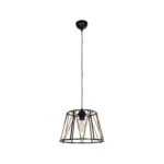 GloboStar® JUTE 203-0090 Μοντέρνο Κρεμαστό Φωτιστικό Σχοινί Μονόφωτο 1 x E27 IP20 Μαύρο Μεταλλό με Μπεζ Σχοινί - Μ30 x Π30 x Υ23cm - Image 3