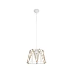 GloboStar® JUTE 203-0091 Μοντέρνο Κρεμαστό Φωτιστικό Σχοινί Μονόφωτο 1 x E27 IP20 Λευκό Μεταλλό με Μπεζ Σχοινί - Μ30 x Π30 x Υ23cm - Image 3