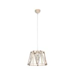 GloboStar® JUTE 203-0092 Μοντέρνο Κρεμαστό Φωτιστικό Σχοινί Μονόφωτο 1 x E27 IP20 Μπεζ Μεταλλό με Μπεζ Σχοινί - Μ30 x Π30 x Υ23cm - Image 3