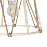 GloboStar® JUTE 203-0092 Μοντέρνο Κρεμαστό Φωτιστικό Σχοινί Μονόφωτο 1 x E27 IP20 Μπεζ Μεταλλό με Μπεζ Σχοινί - Μ30 x Π30 x Υ23cm - Image 7
