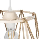 GloboStar® JUTE 203-0092 Μοντέρνο Κρεμαστό Φωτιστικό Σχοινί Μονόφωτο 1 x E27 IP20 Μπεζ Μεταλλό με Μπεζ Σχοινί - Μ30 x Π30 x Υ23cm - Image 8