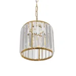 GloboStar® GLAMOROUS 203-0093 Κλασικό Κρεμαστό Φωτιστικό Κρύσταλλα Μονόφωτο 1 x E27 IP20 Χρυσό Μέταλλο με Διάφανο Κρύσταλλο - Μ19 x Π19 x Υ16.5cm - Image 5