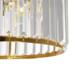 GloboStar® GLAMOROUS 203-0094 Κλασικό Κρεμαστό Φωτιστικό Κρύσταλλα Τρίφωτο 3 x E27 IP20 Χρυσό Μεταλλό με Διάφανο Κρύσταλλο - Μ28 x Π28 x Υ21.5cm - Image 7