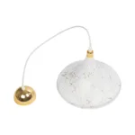 GloboStar® MARBLE 203-0098 Μοντέρνο Κρεμαστό Φωτιστικό Καμπάνα Μονόφωτο 1 x E27 IP20 Λεύκο & Χρυσό Πλαστικό - Μ30 x Π30 x Υ20cm - Image 9