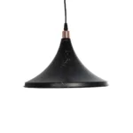 GloboStar® MARBLE 203-0099 Μοντέρνο Κρεμαστό Φωτιστικό Καμπάνα Μονόφωτο 1 x E27 IP20 Μαύρο & Χρυσό Πλαστικό - Μ30 x Π30 x Υ20cm - Image 4
