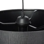 GloboStar® ZYKLUS 203-0101 Μοντέρνο Κρεμαστό Φωτιστικό Καπέλο Μονόφωτο 1 x E27 IP20 Μαύρο Ύφασμα με Καρυδί Ξύλο - Μ36 x Π36 x Υ25cm - Image 8