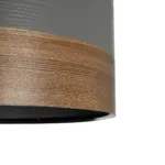 GloboStar® ZYKLUS 203-0102 Μοντέρνο Κρεμαστό Φωτιστικό Καπέλο Μονόφωτο 1 x E27 IP20 Γκρί & Καρυδί Ξύλο - Μ36 x Π36 x Υ25cm - Image 7