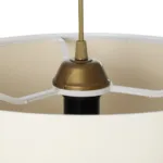 GloboStar® ZYKLUS 203-0103 Μοντέρνο Κρεμαστό Φωτιστικό Καπέλο Μονόφωτο 1 x E27 IP20 Λευκό Ύφασμα με Καρυδί Ξύλο - Μ36 x Π36 x Υ25cm - Image 8