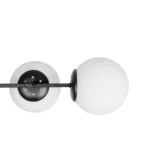 GloboStar® GLOBUS 203-0104 Μοντέρνο Φωτιστικό Οροφής Ράγα Πολύφωτο 4 x E27 IP20 Μαύρο Μέταλλο με Λευκό Γυαλί - Μ70 x Π34 x Υ15cm - Image 6
