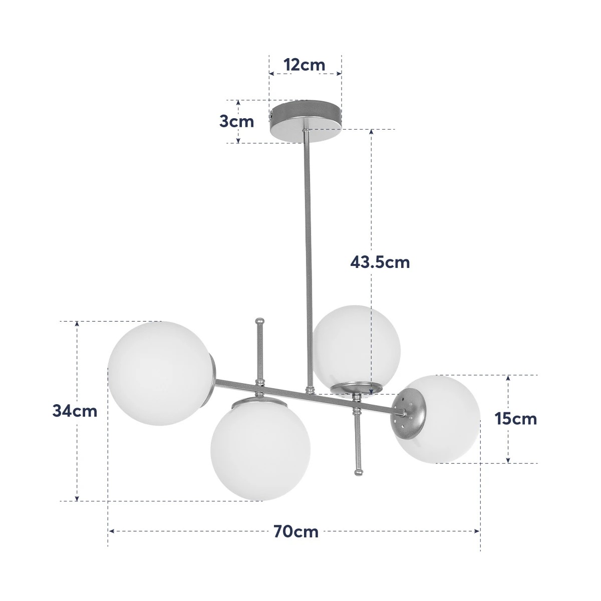 GloboStar® GLOBUS 203-0105 Μοντέρνο Φωτιστικό Οροφής Ράγα Πολύφωτο 4 x E27 IP20 Χρυσό Μέταλλο με Λευκό Γυαλί - Μ70 x Π15 x Υ34cm - Image 10