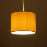 GloboStar® BLAZE 203-0106 Μοντέρνο Κρεμαστό Φωτιστικό Καπέλο Μονόφωτο 1 x E27 IP20 Μπεζ Ύφασμα - Μ22 x Π22 x Υ20cm - Image 2