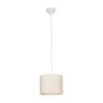 GloboStar® BLAZE 203-0106 Μοντέρνο Κρεμαστό Φωτιστικό Καπέλο Μονόφωτο 1 x E27 IP20 Μπεζ Ύφασμα - Μ22 x Π22 x Υ20cm - Image 3