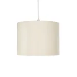 GloboStar® BLAZE 203-0106 Μοντέρνο Κρεμαστό Φωτιστικό Καπέλο Μονόφωτο 1 x E27 IP20 Μπεζ Ύφασμα - Μ22 x Π22 x Υ20cm - Image 4