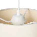 GloboStar® BLAZE 203-0106 Μοντέρνο Κρεμαστό Φωτιστικό Καπέλο Μονόφωτο 1 x E27 IP20 Μπεζ Ύφασμα - Μ22 x Π22 x Υ20cm - Image 8