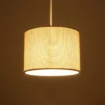 GloboStar® BLAZE 203-0107 Μοντέρνο Κρεμαστό Φωτιστικό Καπέλο Μονόφωτο 1 x E27 IP20 Μπεζ Ύφασμα - Μ22 x Π22 x Υ20cm - Image 2