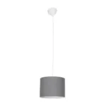GloboStar® BLAZE 203-0108 Μοντέρνο Κρεμαστό Φωτιστικό Καπέλο Μονόφωτο 1 x E27 IP20 Γκρι Ύφασμα - Μ22 x Π22 x Υ20cm - Image 3