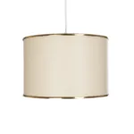 GloboStar® ELECTRA 203-0110 Μοντέρνο Κρεμαστό Φωτιστικό Καπέλο Μονόφωτο 1 x E27 IP20 Mπεζ Ύφασμα με Χρυσό Μέταλλο - Μ30 x Π30 x Υ23cm - Image 4