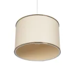 GloboStar® ELECTRA 203-0110 Μοντέρνο Κρεμαστό Φωτιστικό Καπέλο Μονόφωτο 1 x E27 IP20 Mπεζ Ύφασμα με Χρυσό Μέταλλο - Μ30 x Π30 x Υ23cm - Image 5