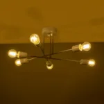 GloboStar® SPIDI 203-0113 Μοντέρνο Φωτιστικό Οροφής Πλέγμα Πολύφωτο 6 x E27 IP20 Λευκό Μέταλλο - Μ61 x Π61 x Υ37cm - Image 2