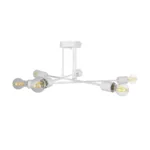 GloboStar® SPIDI 203-0113 Μοντέρνο Φωτιστικό Οροφής Πλέγμα Πολύφωτο 6 x E27 IP20 Λευκό Μέταλλο - Μ61 x Π61 x Υ37cm - Image 3