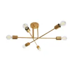 GloboStar® SPIDI 203-0114 Μοντέρνο Φωτιστικό Οροφής Πλέγμα Πολύφωτο 6 x E27 IP20 Ροζ Χρυσό Μέταλλο - Μ61 x Π61 x Υ37cm - Image 4