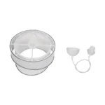 GloboStar® SONIA 203-0115 Μοντέρνο Κρεμαστό Φωτιστικό Καπέλο Μονόφωτο 1 x E27 IP20 Λευκό Ύφασμα με Ασημί Λεπτομέρεια -Μ30 x Π30 x Υ90 cm - Image 9