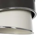 GloboStar® SONIA 203-0116 Μοντέρνο Κρεμαστό Φωτιστικό Καπέλο Μονόφωτο 1 x E27 IP20 Σκούρο Γκρι & Λευκό Ύφασμα με Ασημί Λεπτομέρεια - Μ30 x Π30 x Υ90 cm - Image 7