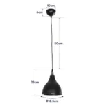 GloboStar® RADE 203-0125 Μοντέρνο Κρεμαστό Φωτιστικό Καμπάνα Μονόφωτο 1 x E27 IP20 Λευκό με Χρυσό Πλαστικό - Μ17.5 x Π17.5 x Υ56cm - Image 11