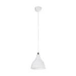 GloboStar® RADE 203-0126 Μοντέρνο Κρεμαστό Φωτιστικό Καμπάνα Μονόφωτο 1 x E27 IP20 Λευκό με Ασημί Πλαστικό - Μ17.5 x Π17.5 x Υ56cm - Image 3