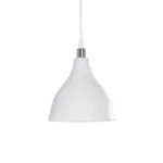 GloboStar® RADE 203-0126 Μοντέρνο Κρεμαστό Φωτιστικό Καμπάνα Μονόφωτο 1 x E27 IP20 Λευκό με Ασημί Πλαστικό - Μ17.5 x Π17.5 x Υ56cm - Image 4