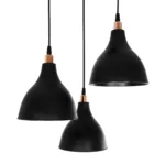 GloboStar® RADE 203-0127 Vintage Κρεμαστό Φωτιστικό Καμπάνα Τρίφωτο 3 x E27 IP20 Μαύρο Πλαστικό - Μ40 x Π40 x Υ80cm - Image 6