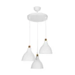 GloboStar® RADE 203-0128 Vintage Κρεμαστό Φωτιστικό Καμπάνα Τρίφωτο 3 x E27 IP20 Λευκό Πλαστικό - Μ40 x Π40 x Υ80cm - Image 3